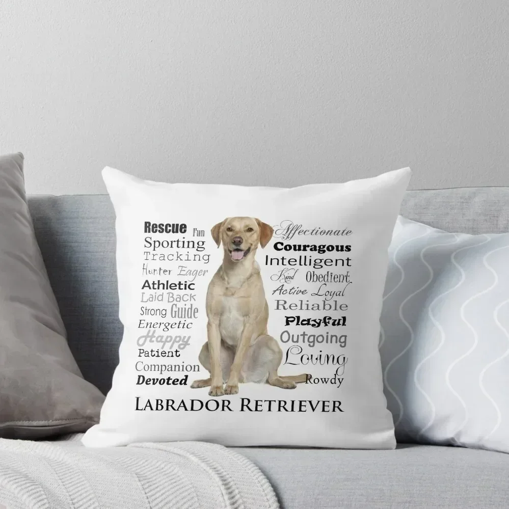 

Yellow Lab Traits Throw Pillow pillow cover christmas Cushions pillow cover luxury