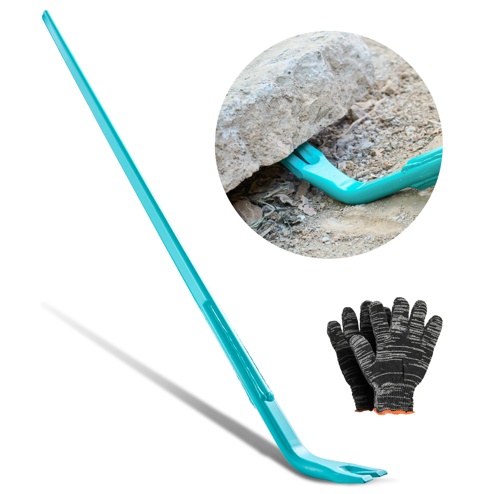 SucceBuy 56in Prylever Bar Carbon Steel Handle 2000 lbs Floor Pry Lever Bar Concrete Demolition Crowbaring for Industrial Use