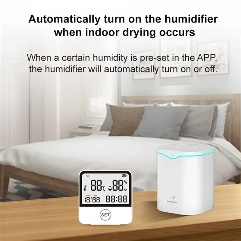 L70A Tuya Smart WIFI Temperature And Humidity Sensor Indoor Hygrometer Thermometer With LCD Display Support Alexa Assistant Dura