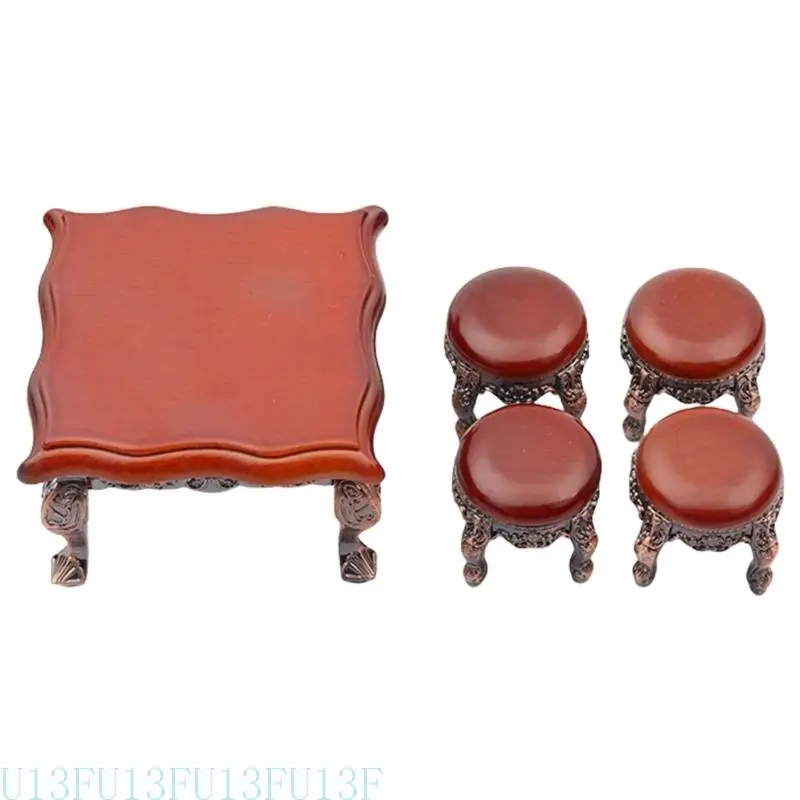 

652F Pack Of 5 Miniature Dollhouses Table And Chair Set Furniture Perfect For Craft Project Enthusiasts And Home Decors