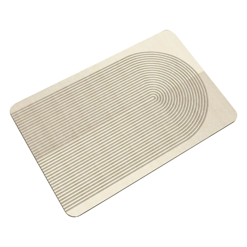 Soft Fabric Bathroom Mat, Shower Rug High Absorption and Antislip Floormat Features Wabi Sabi Inspired