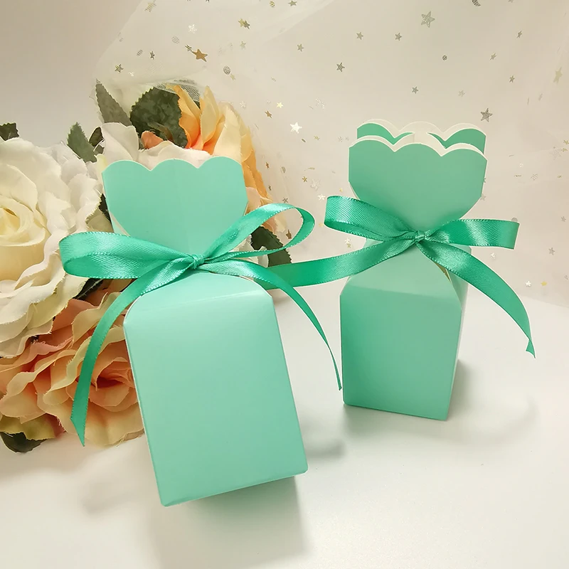 10 Stück Fischschwanz-Vase, Pralinenschachtel, Blumenmuster, Hochzeitstag, Geschenkbox, Verpackung, Box mit Band, Babyparty, Geburtstag, Party-Dekoration – Detail 29