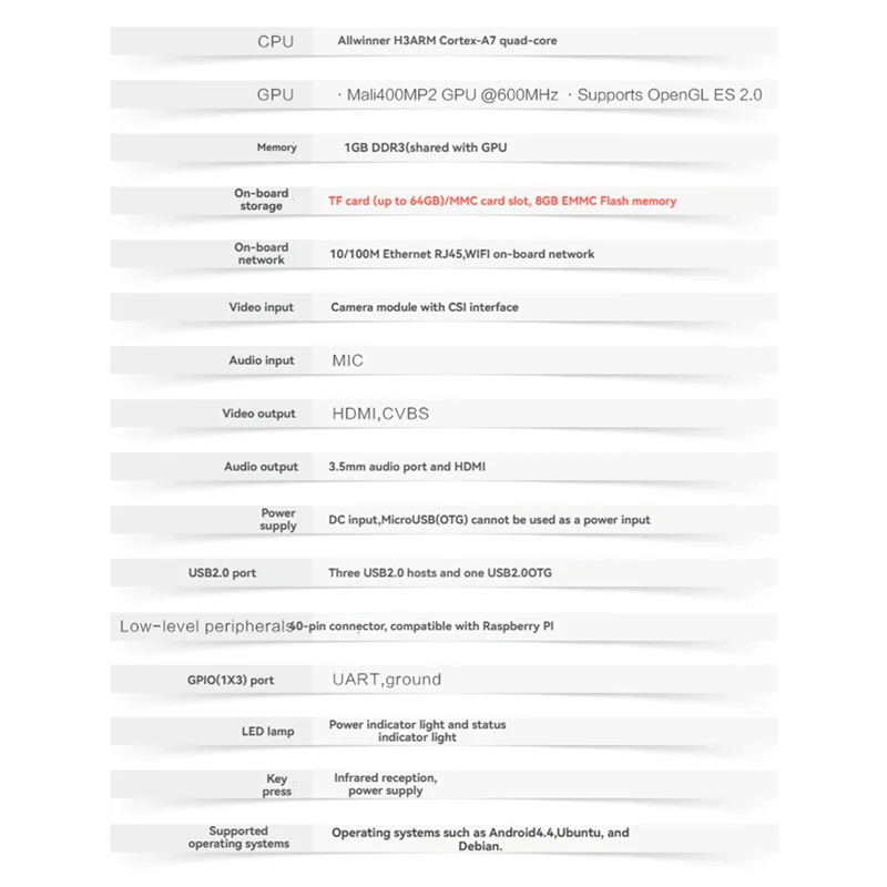 【حصريًا!】لـ Orange Pi PC Plus Allwinner H3 1G RAM 8GB EMMC كمبيوتر لوحة واحدة لنظام Android4.4، Ubuntu، Debian OS #1