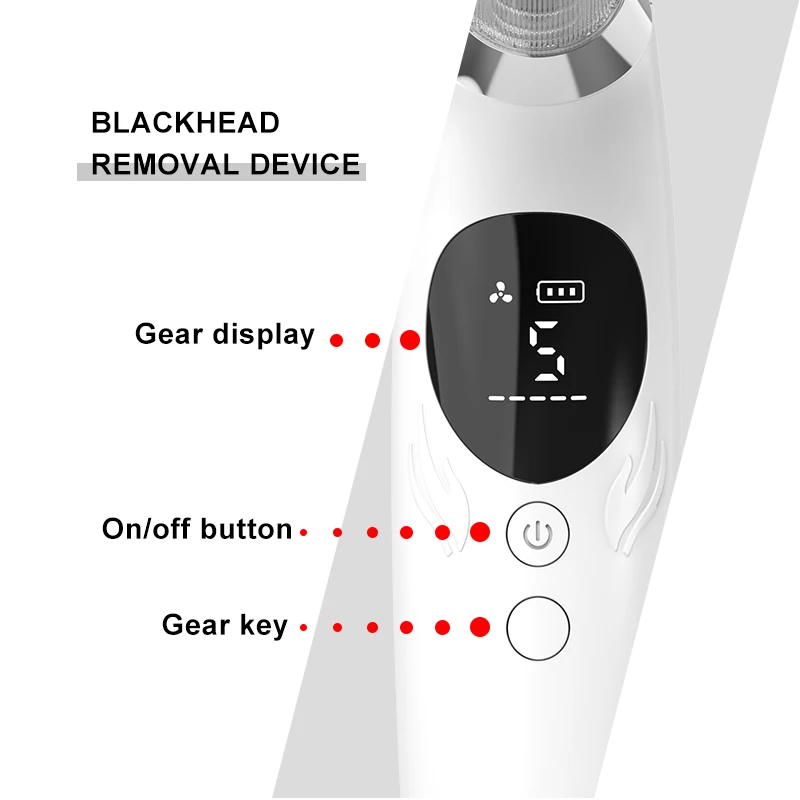 New Blackhead remover  Face cleaner Face scrubber Black dots Type-C Charging 5 Probes & Levels Face lifting machine