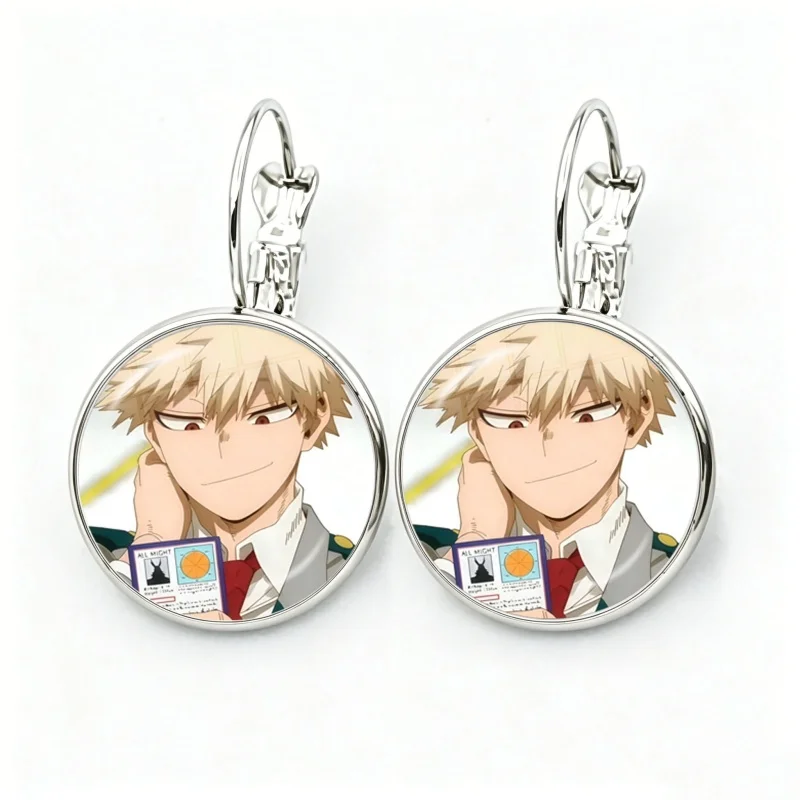 Shadow The Hedgehog Anime Glass Cabocon Funny Cute Cartoon French Hook Earrings Drop Earrings Jewelry Accessories Gifts