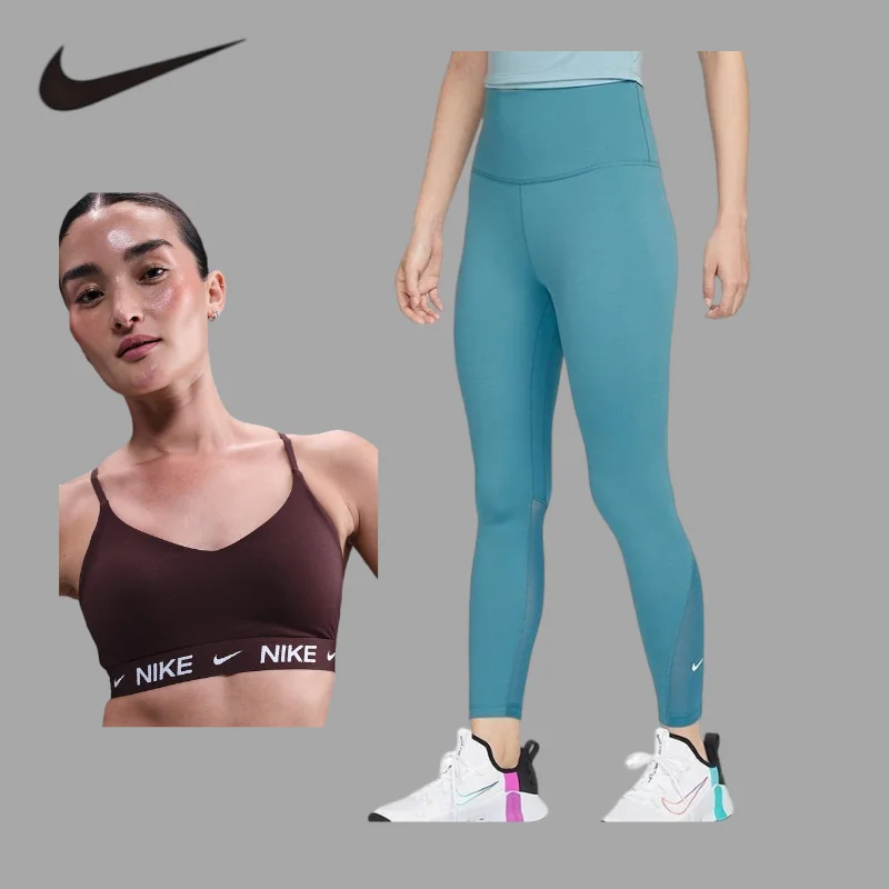 

NIKE Stretch Fitness Yoga Set Stylish Yoga OutfitSuper Stretch Unrestricted Yoga Set for Advanced Poses FD1063-653+DV9021-440