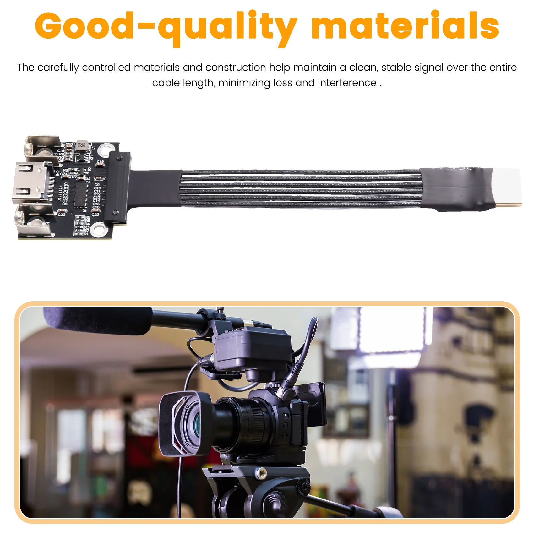 A46U ADT 24P HD 2.1 Type A-A Male To Female Flat Thin Video Extension Cable Aerial FPV HD 2.1 Flexible Ribbon FFC Cable