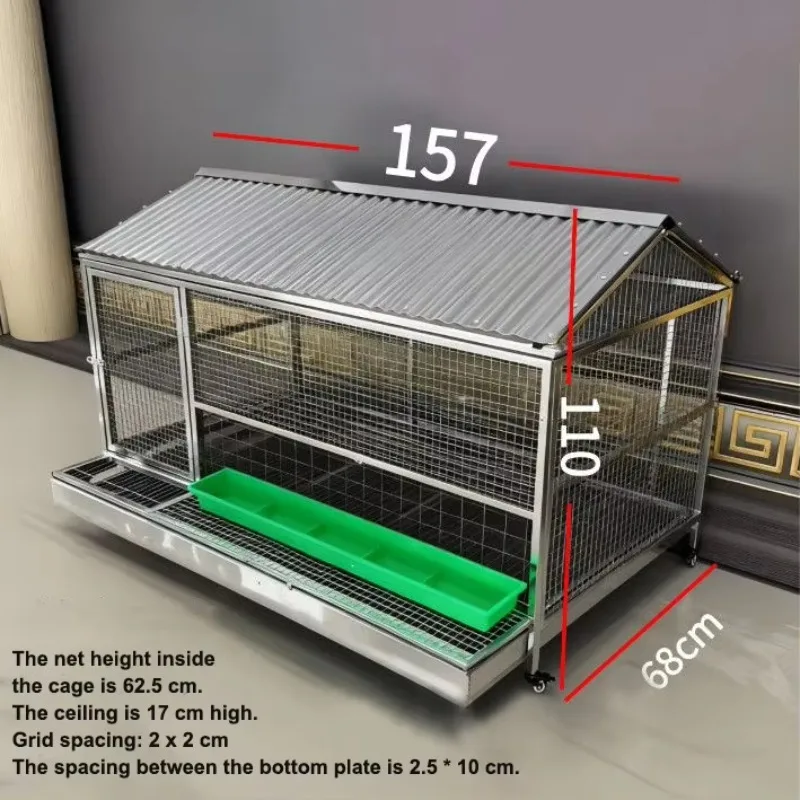 Portable Chicken Cage Outdoor Luxury Stainless Steel Chicken Coop Automatic Egg Collection Waterproof Design Poultry Cage