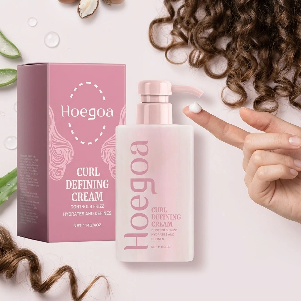Curly Hair Styling Cream Eliminates Frizz Non-stick Hydrates Enhance Elasticity Shine Fluffy Hair Defining Essence for Women Men