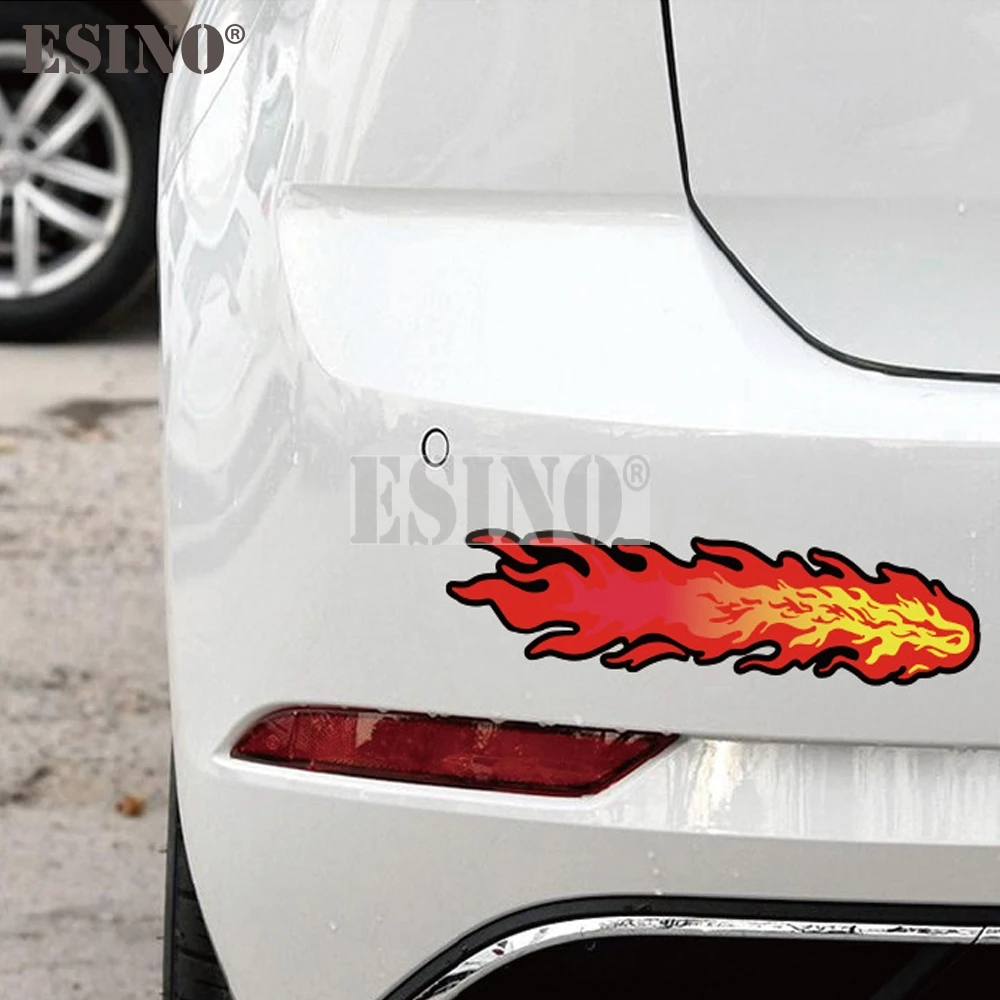2 x Car Styling Sticker Cartoon PVC Decal Burning Fire Waterproof Car Body Pattern Vinyl