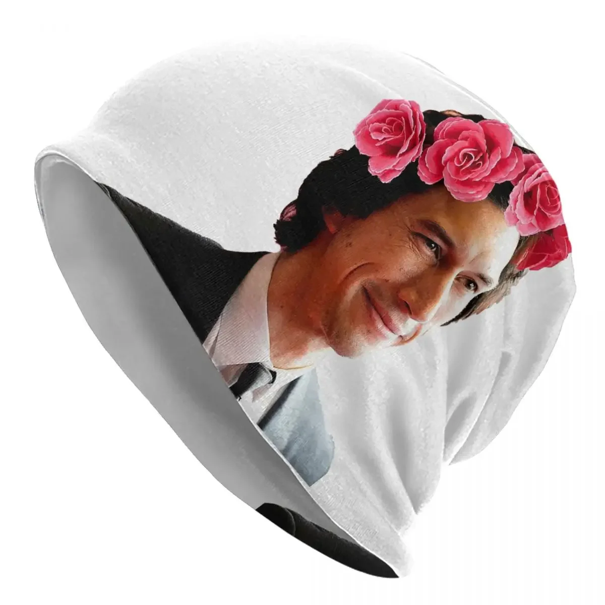 Adam Driver Crown Of Flowers Warm Knitted Cap Hip Hop Bonnet Hat Autumn Winter Outdoor Beanies Hats for Unisex Adult