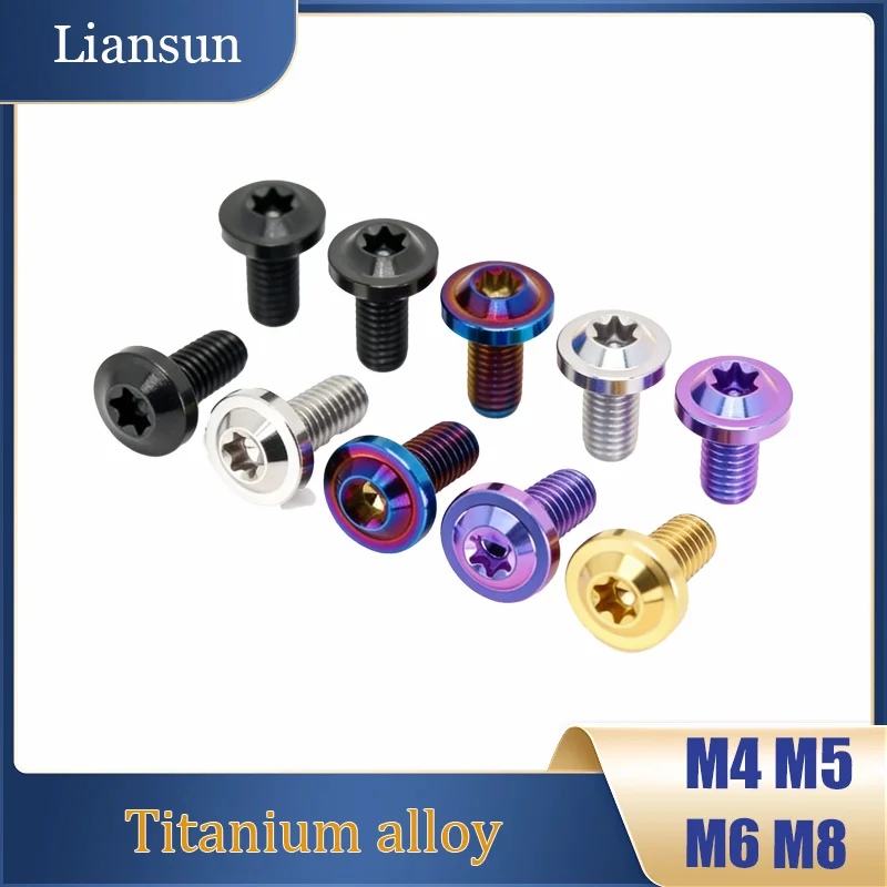 

1Pcs Titanium Bolt M4 M5 M6 M8 Titanium Torx Flange Button Head Screws with Collar Bolt for Motorcycle Modification Fasteners