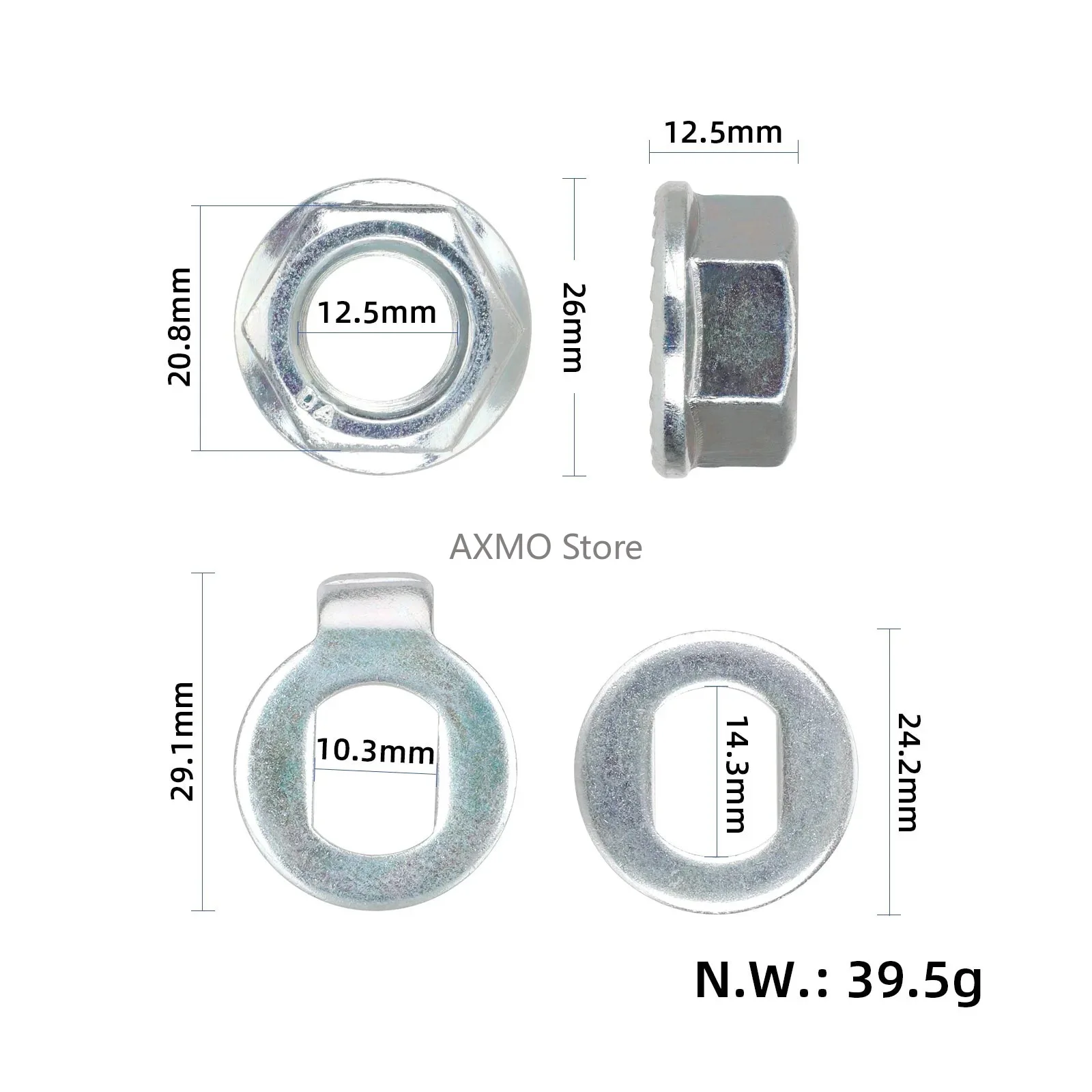 

Hooked Anti-Rotation Plate Washer Set M14 Motor Shaft Nut for Kukirin A1 Electric Scooter Motor Anti-Spin E-Scooter Accessories