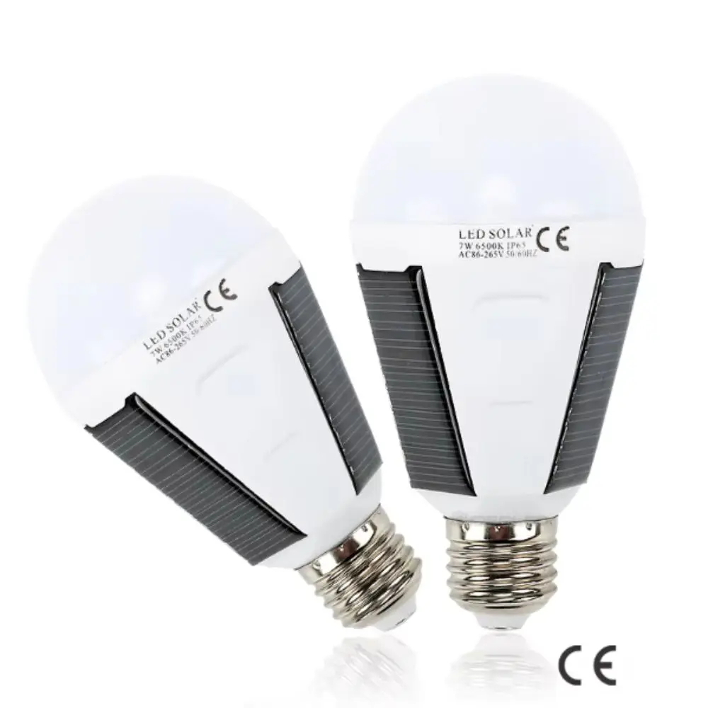 Family Flicker-Free Rechargeable LED Bulb 12W Solar Charging Emergency Light Bulb 7W Portable LED Bulb Light Home Lighting