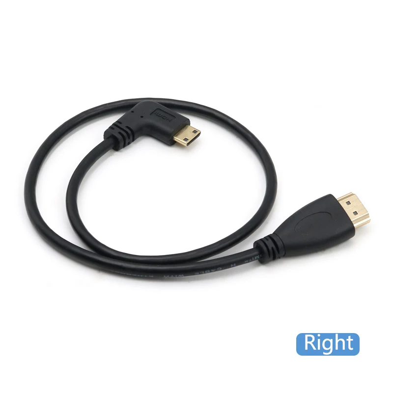 Mini HD do kabel HD 1080P pozłacany efekt z męskiego na męskie Mini kompatybilny 90 stopni kąt lewego prawego Adapter do kabla