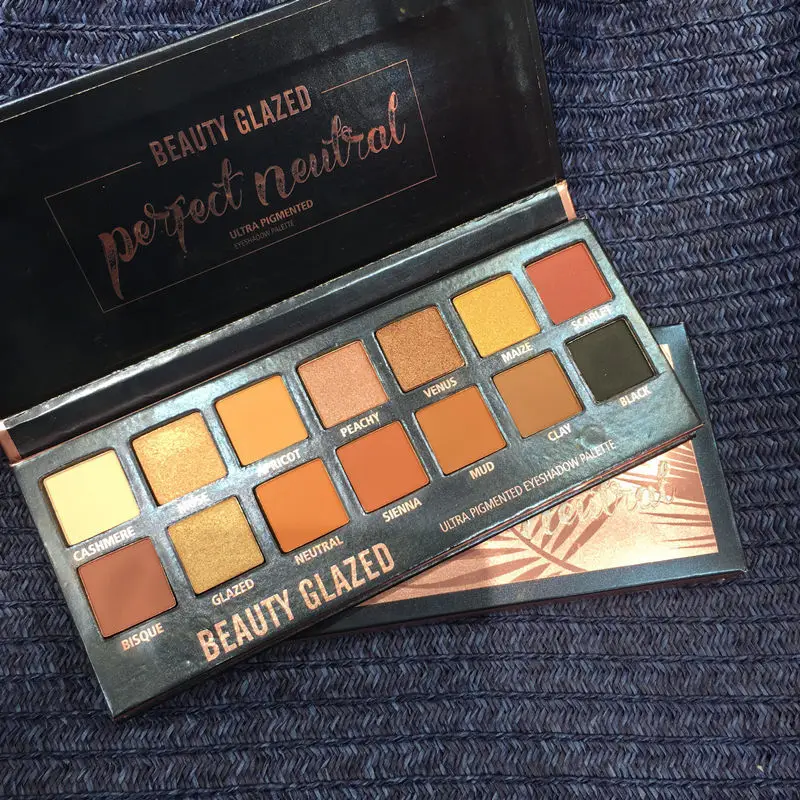 Piękna szkliwiona 14 kolorów brokatowa matowa paleta cieni do powiek brokatowy Pigment paleta cieni do efektu Smoky eye wodoodporny TSLM2