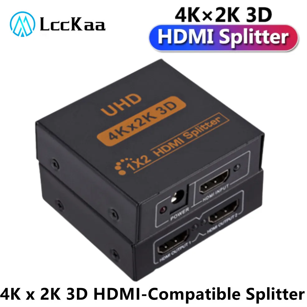 4K HDMI Splitter Adapter 1 To 2 Way HDMI Female to HDMI Female Adapter 1 In 2 Out HDMI Splitter For Xbox PS4 DVD HDTV PC Laptop