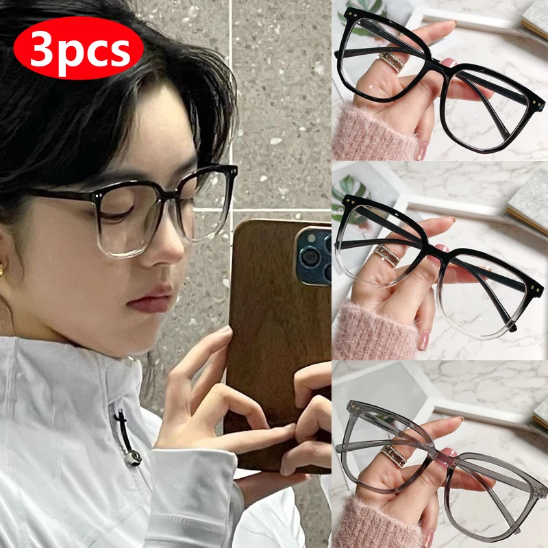Protective Glasses Anti-blue Light Glasses Frame for Women with Regular Eyeglass Frame Finished Retro Flat Light Frame