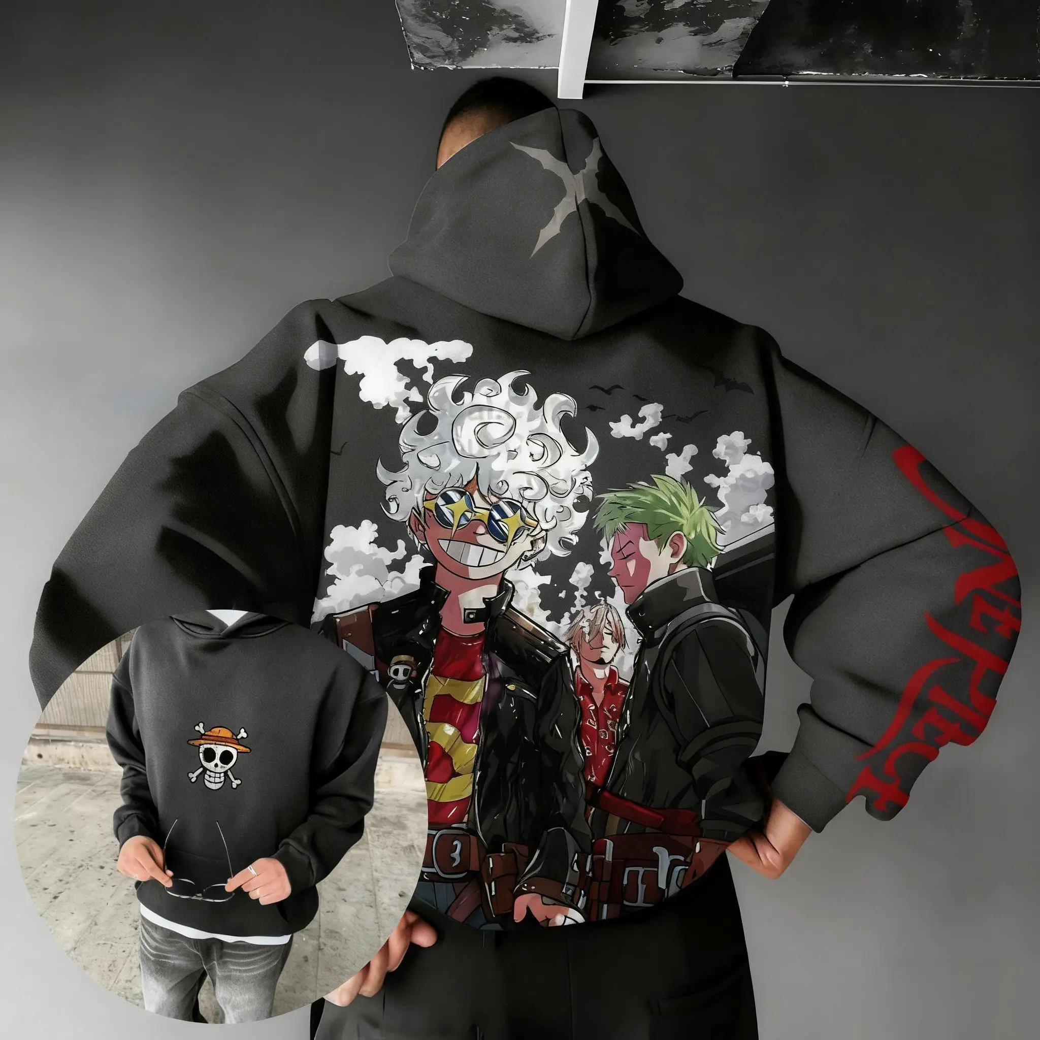 Een Stuk Luffy Zoro Hoodie Mannen Vrouwen Katoenen Sweatshirt Grafische Print Y2k Streetwear Oversized Casual Tops Trendy 2025