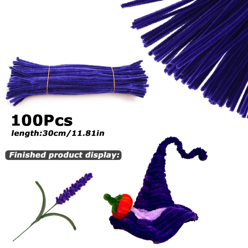 100 Stücke 30 cm Farben Chenille Stem Twisted Rod Eisendraht DIY Handwerk Wolle Wurzel Flauschigen Bar Verdrehen Dekor Rohr reiniger Plüsch