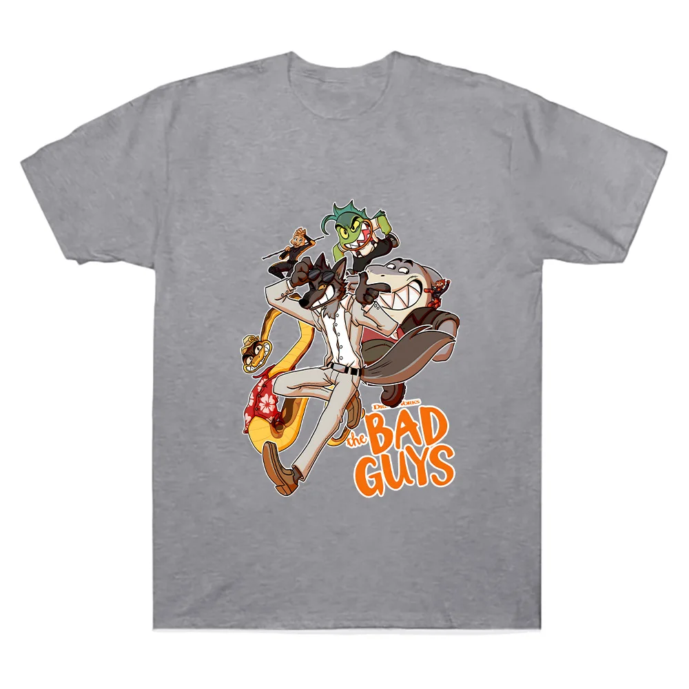 The Bad Guys 2 Cartoon Print T Shirts  Cotton Gift Creative Tee Shirt Summer Women Men Short Sleeve Loose Breathable Clothes Top
