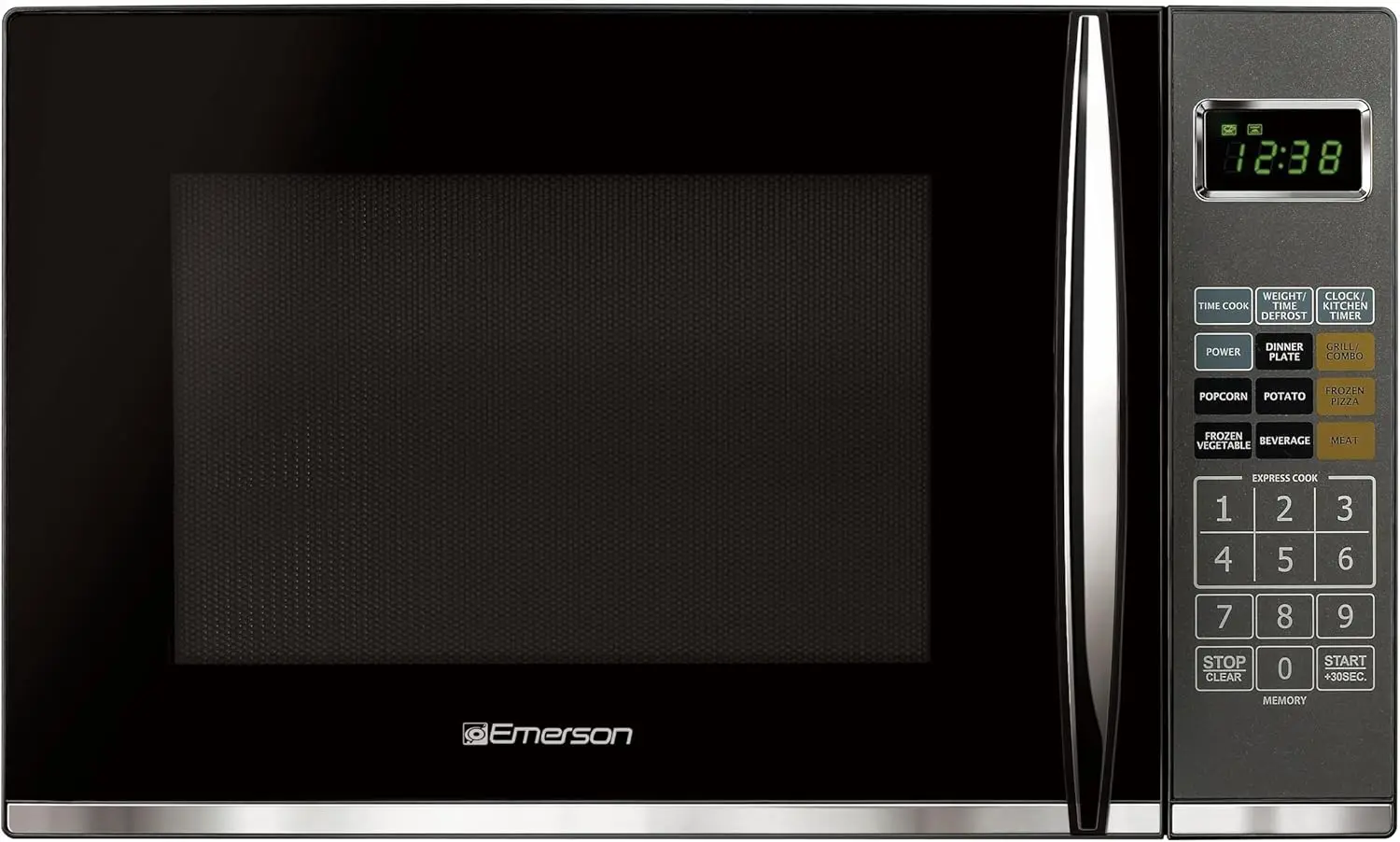 Horno microondas MWG9115SB-N con parrilla, temporizador y pantalla LED de 1100 W, 11 niveles de potencia, 9 configuraciones preprogramadas, vidrio extraíble