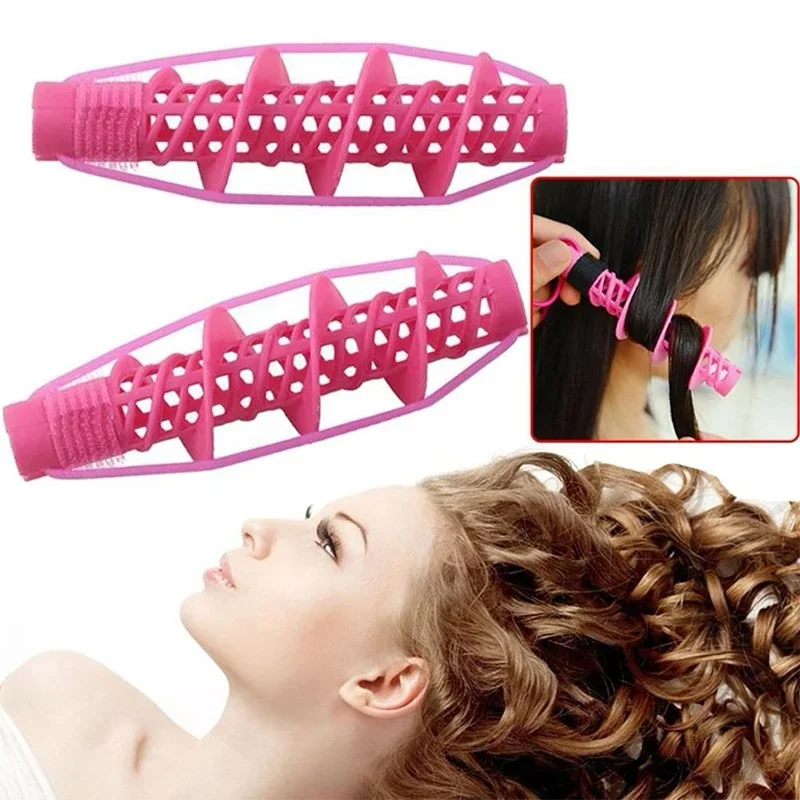 2PCS/Set Hair Rollers Spiral Curling Tool Magic Hair Care Hairdressing No Heat No Clip Styling Curls Roller