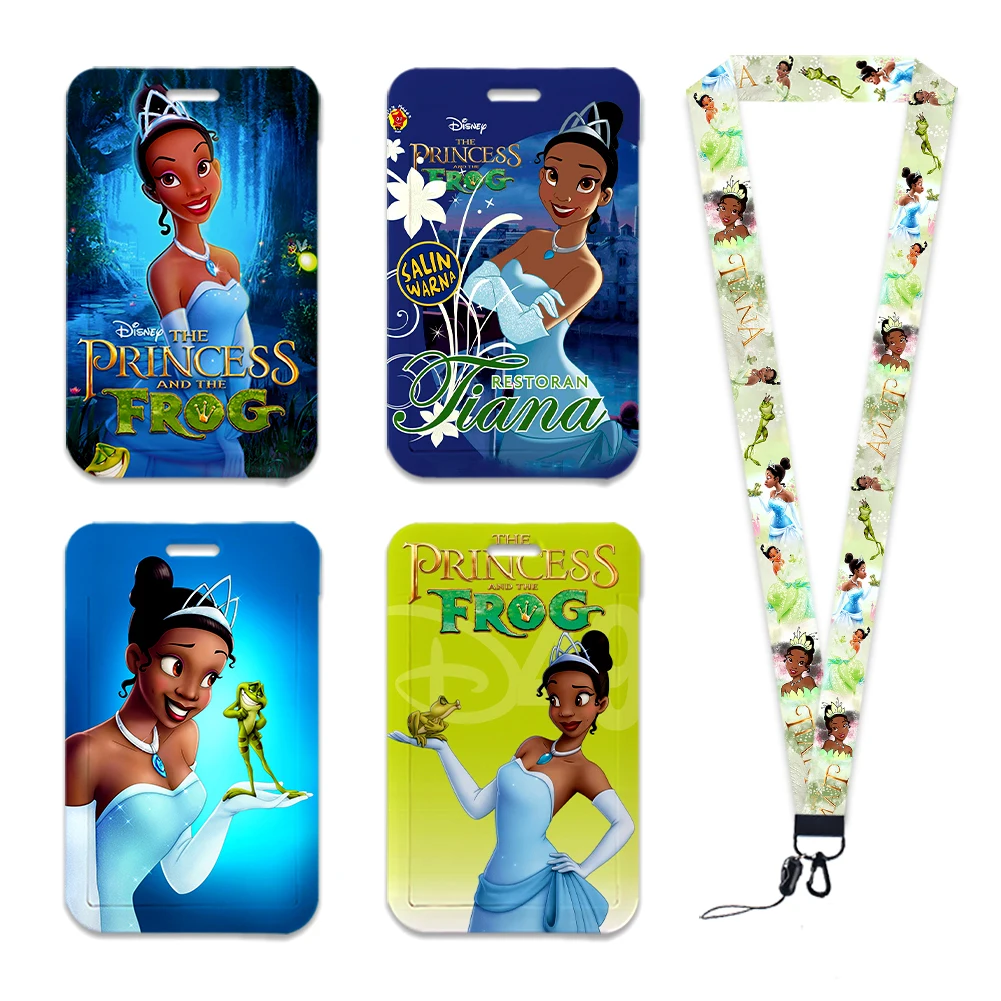 

Tiana The Princess and the Frog Lanyard ID Bus Card Cover Student Badge Holder Pass Hang Rope Lariat Keys Straps Accessories