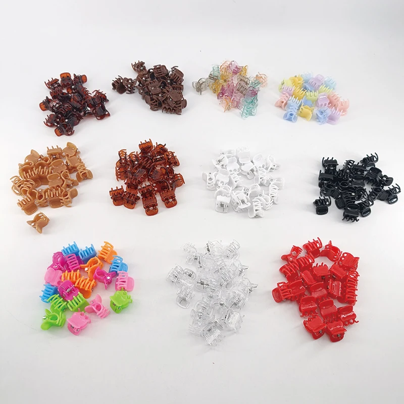 20PCS Jelly Random Mix 1.5cm Headwears Plastic Gripper Transparent Cute Candy Color Sweet Headdress Accessories Hair Clips Claws