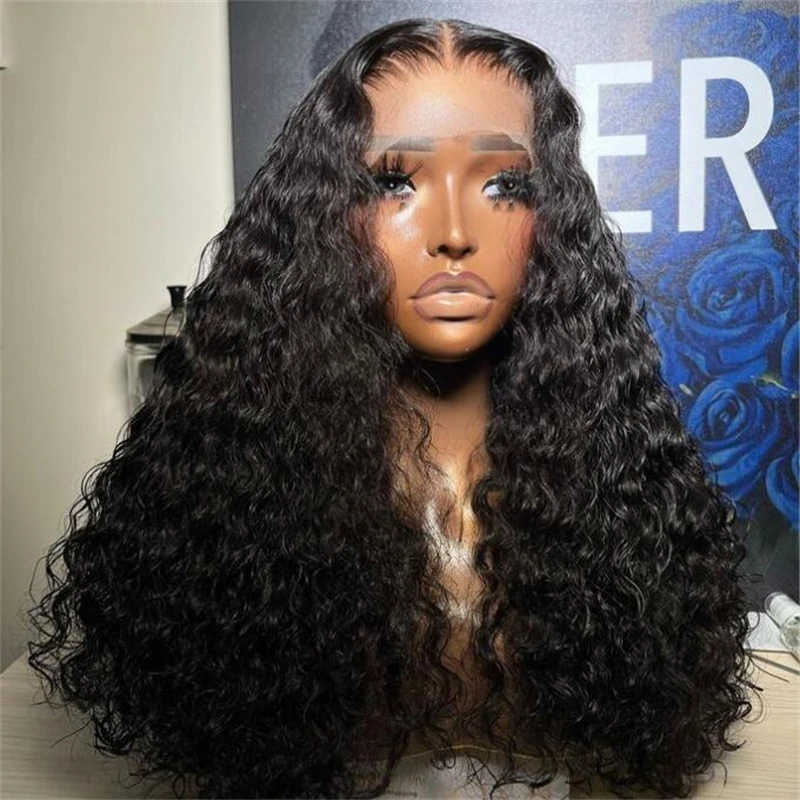 

Soft Long 26“180Density Glueless Kinky Curly Black Color Lace Front Wig For Women With BabyHair Preplucked Daily Cosplay Wigs