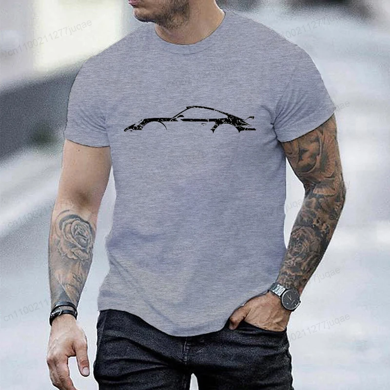Minimalist Style T-Shirt for Men Women,Round Neck Short Sleeve Tee Shirts, Funny Race Car Printed T-Shirts for Men & Women Tops image 4
