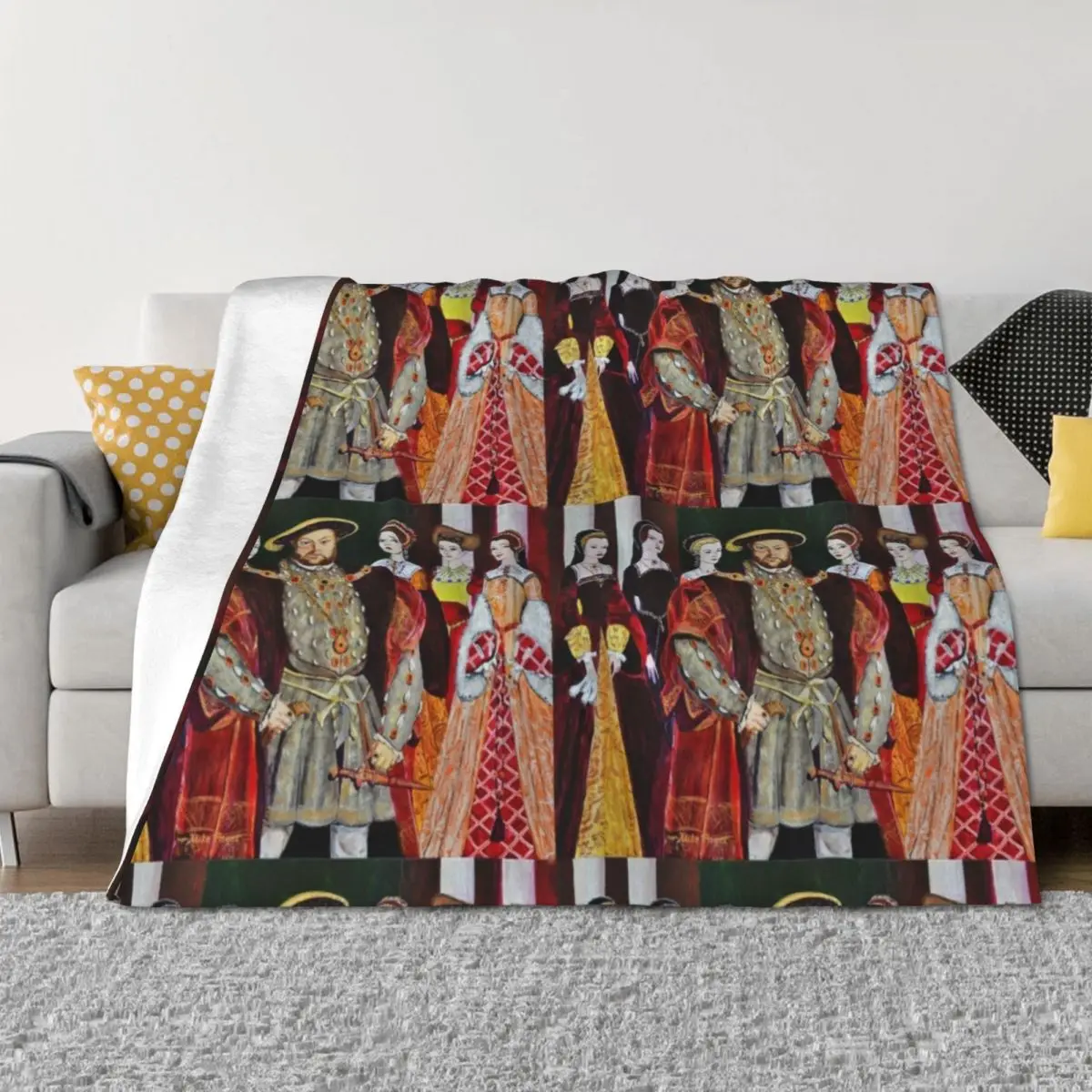 

King Henry 8th and His Six Wives Throw Blanket for winter Camping Thermals For Travel Nap Blankets