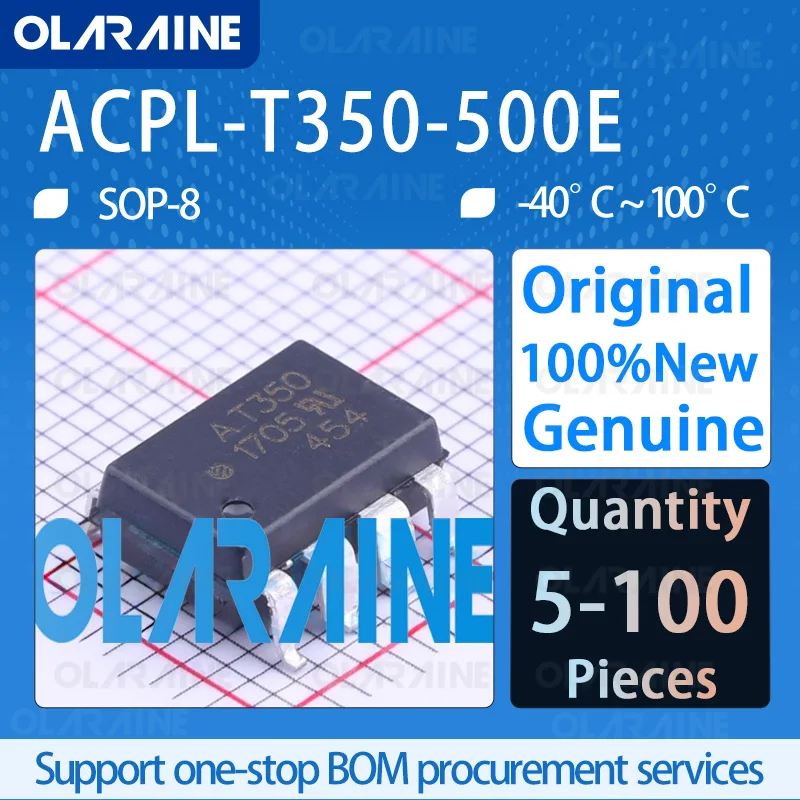 

5/10/100Pcs ACPL-T350-500E Logic output optocoupler DIP-8 1 Channel If -16 mA Vf -1.5 V Pd-295 mW