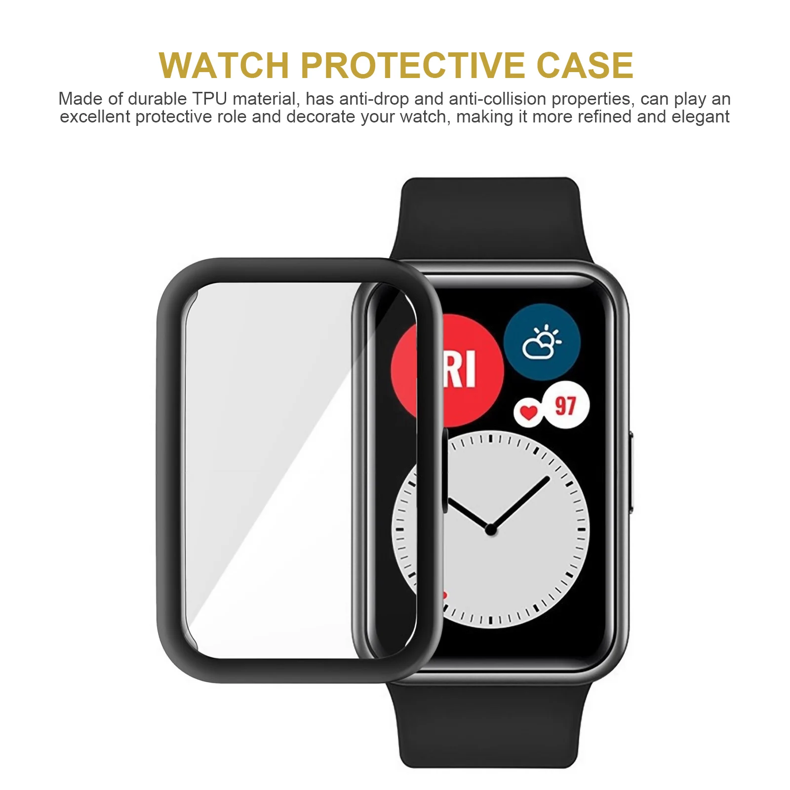 

2pcs Full Coverage Tpu Protective Case For Smartwatch Lightweight Durable Watch Shell Simple Chic Fashion Cover Smartwatch Cases