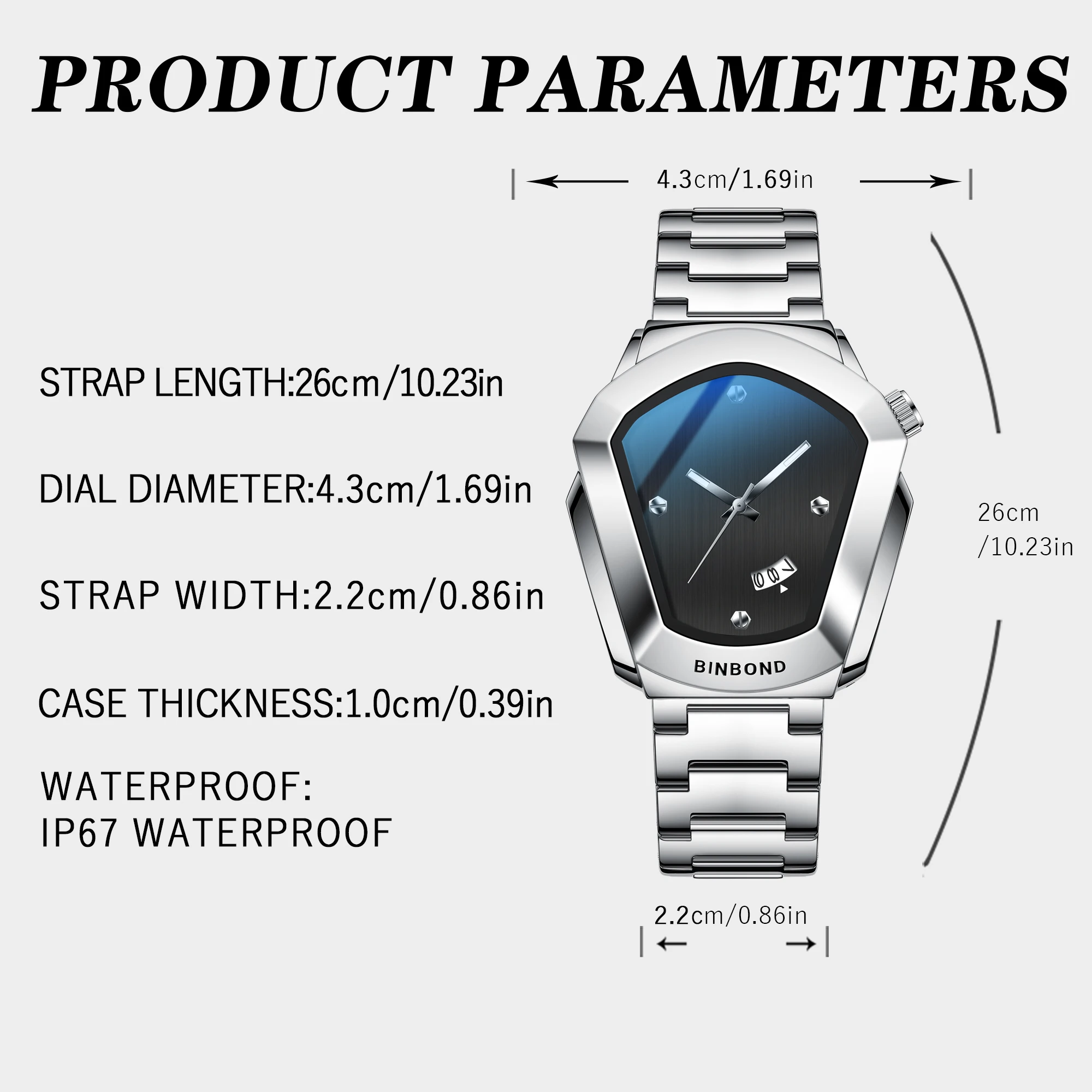 BINBOND أزياء الرجال ووتش ساعة كبيرة نمط دراجة نارية مفهوم الأعمال نمط للماء ووتش ووتش 2025 جديد