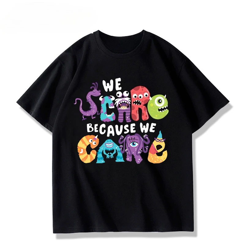 

Latest Disney Monster University Short Sleeve T-Shirt Pure Cotton Loose Breathable Men's and Women's Trendy Versatile Top Summer