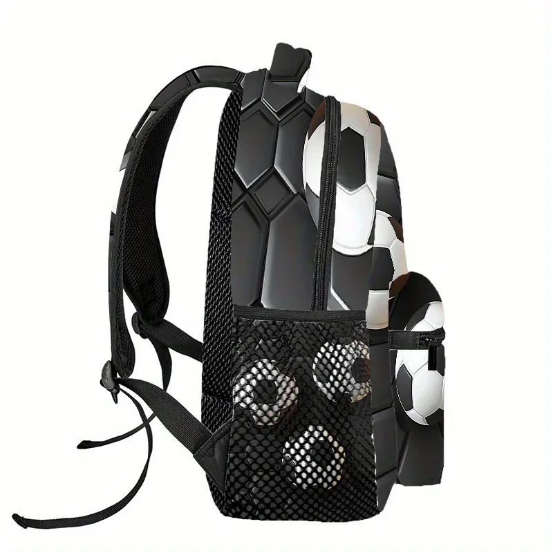 Custom Custom Soccer Black253 Travel Backpack, Large Capacity, With Adjustable Shoulder Strap, Multi-Compartment, Laptop Bag