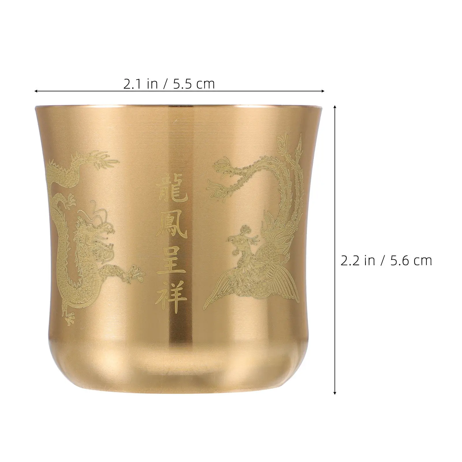 2Pcs Brass Dragon Chalice Vintage Oriental Tea Mug Decorative Offering Cup Altar Bowl Buddhist Temple Worship Metal Offering Cup - view 4