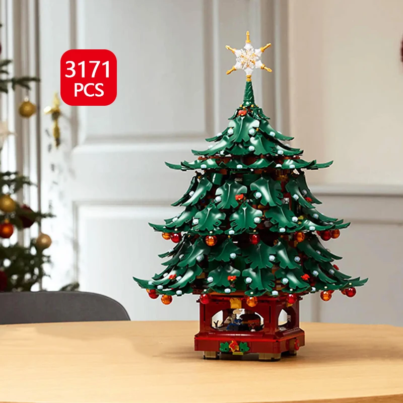 3171PCS Kerstthema DIY Familie Kerstboom Bouwstenen Kerst Woondecoratie Model Speelgoed Verjaardag Kerstcadeaus