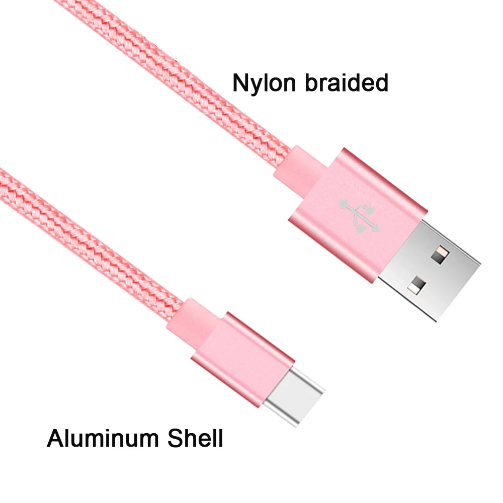 USB Type C Cable Date Sync 2.4A Fast 1M 2M 3M Charging Nylon Braided Wire Charger Cable For Samsung Huawei Android Mobile Phone