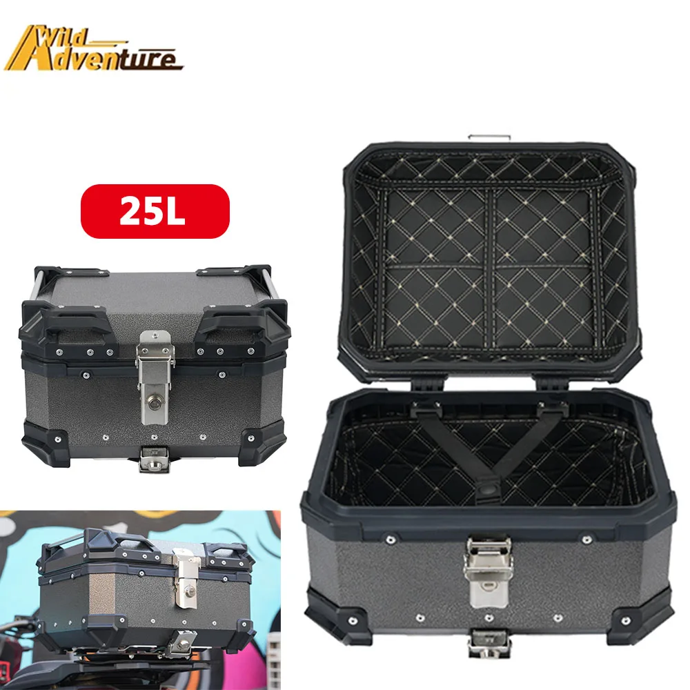 25L Aluminum Motorcycle Helmet Box For BMW R1250GS F850GS For TRK702X For Honda XADV750 For VOGE Tail Rear Tool Cases Suitcase
