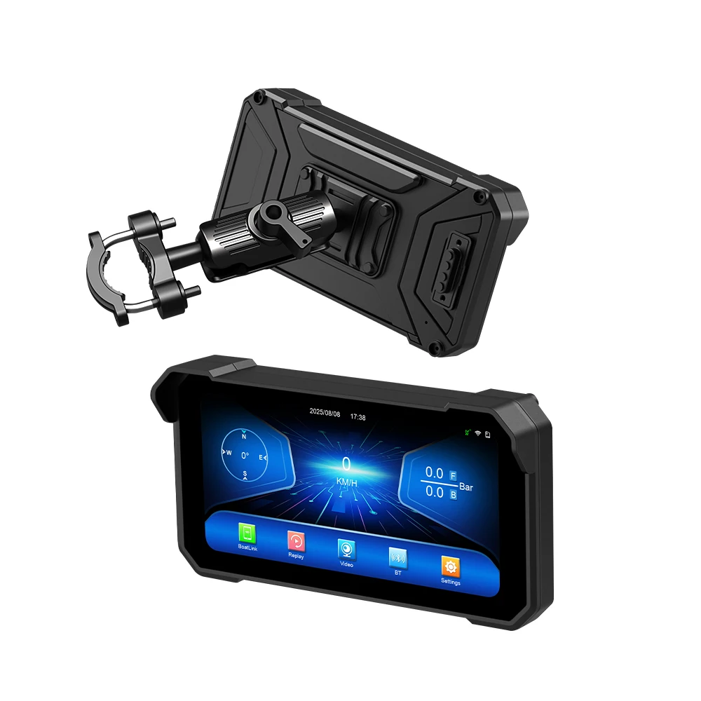 

Portable 6" Android Auto GPS Navigation WiFi 2K HD Cameras Carplay Motor DVR BSD TPMS Wireless Carplay for Motorcycles