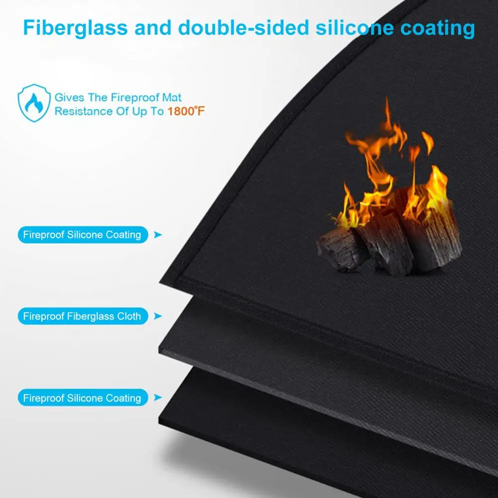 Fireplace Floor Cushion High-temperature Resistant Fireplace Mat Non-slip Flame-retardant Floor Protector for Multifunctional