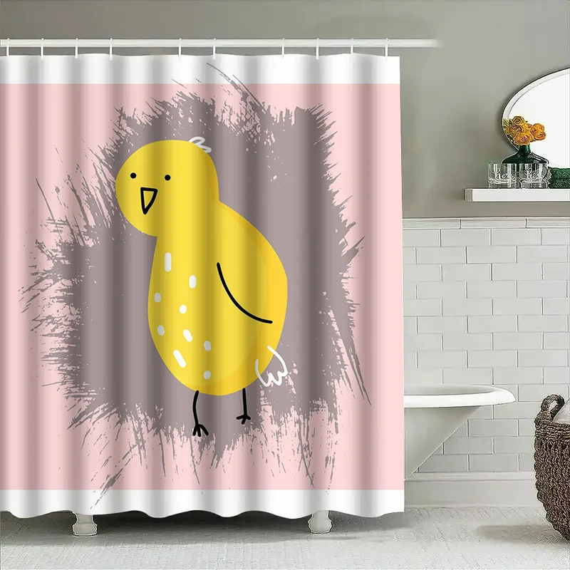 

Занавеска для душа с желтой уткой, водонепроницаемая декоративная ткань для ванной комнаты, подкладка для ванны с принтом, современные товары для дома, украшение 72x84 Inc