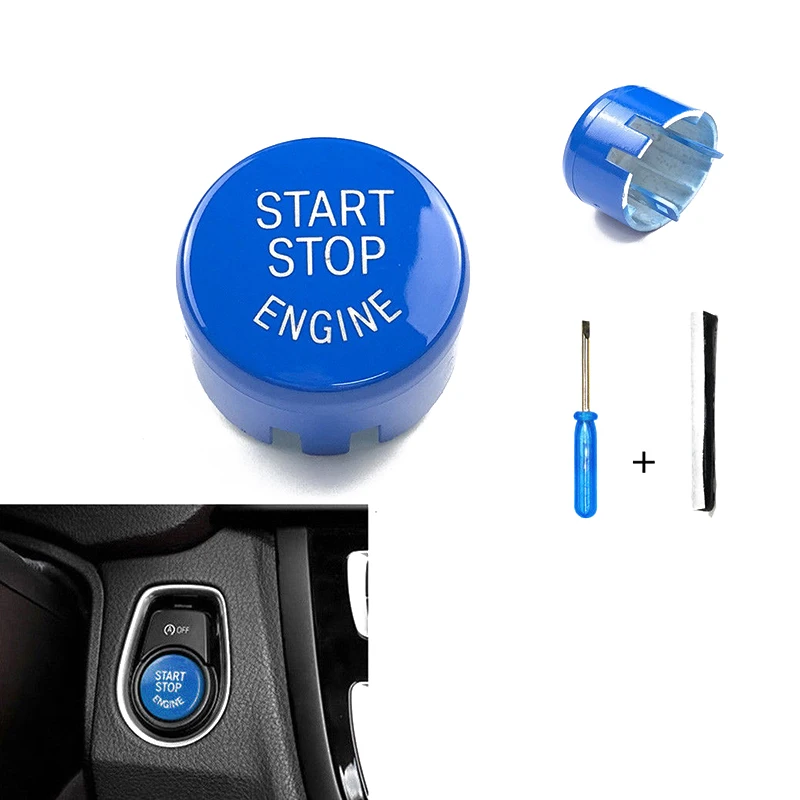 

Engine Switch For BMW F20 F30 F10 F01 F25 F26 F15 F16 Replacement Button Cover Blue Start Stop ABS New Sale Stock