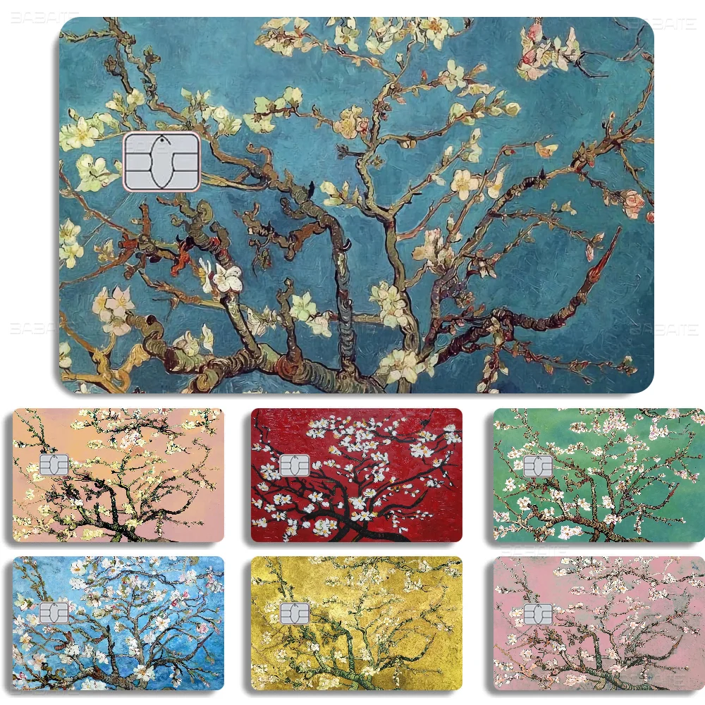 almond blossoms van gogh Credit Card Skin Stickers No Adhesive Residue Water Proof for VISA Credit Card Subway Access Card