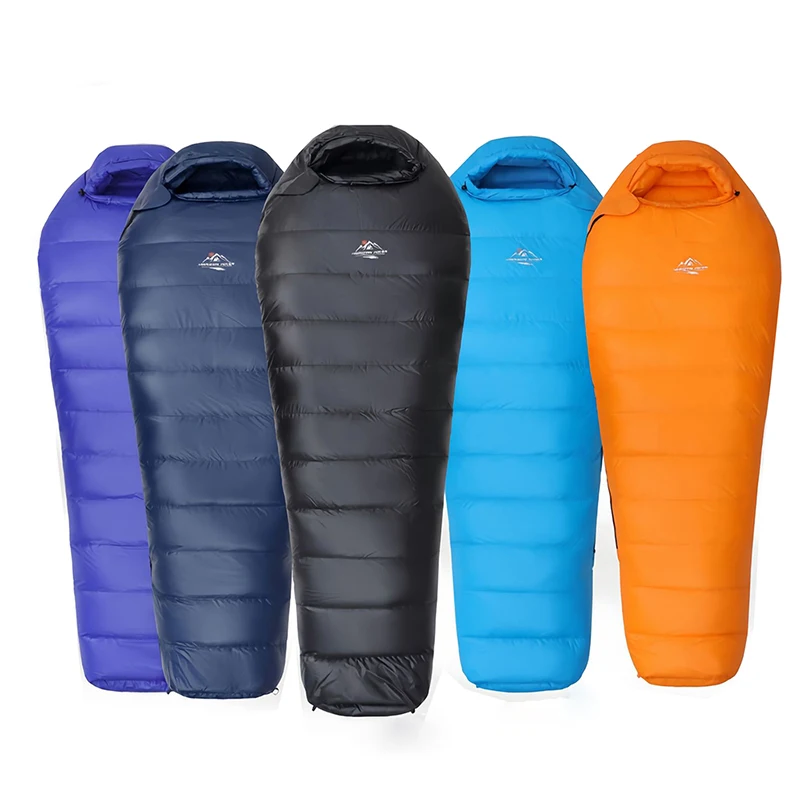 

400g Goose Down Fill Weight Winter Sleeping Bag 20D Nylon Extra Thick Portable Lightweight Warm For Outdoor Camping Gear