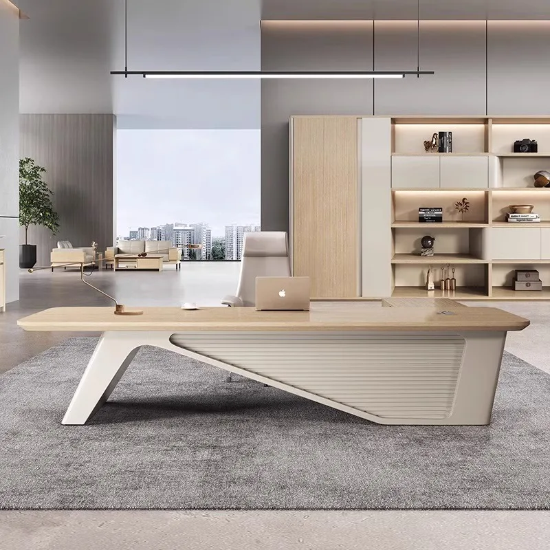 IY*  Luxury Wooden Computer Desk Chair Combination Extendable Modular File Drawer Storage Convertible Floor Mount Home CEO's