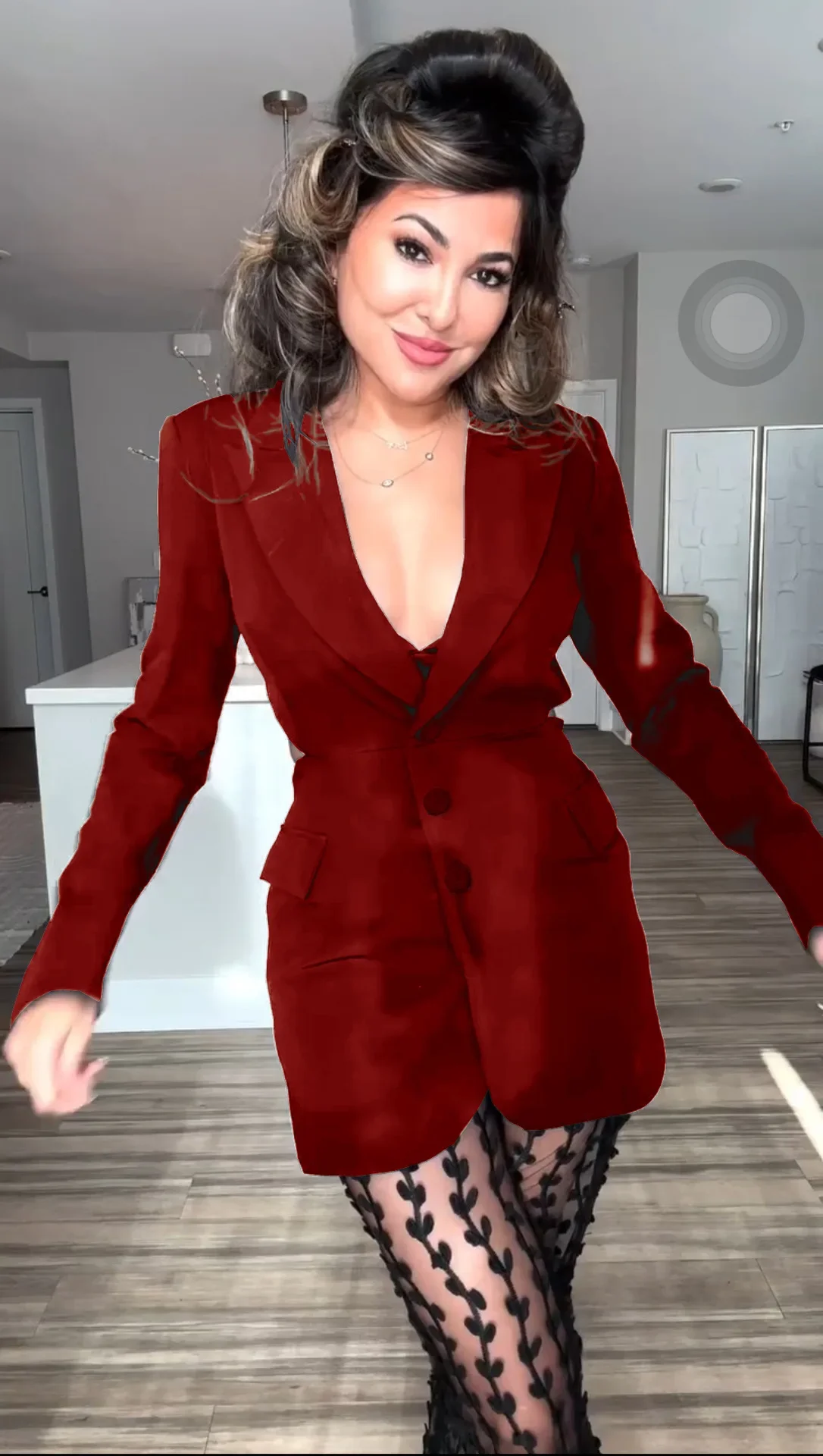 

New Women's Autumn Winter Sexy Waist Solid Color Blazer Elegant Ladies Fashion INS Casual Long Sleeve Loose Party Suit