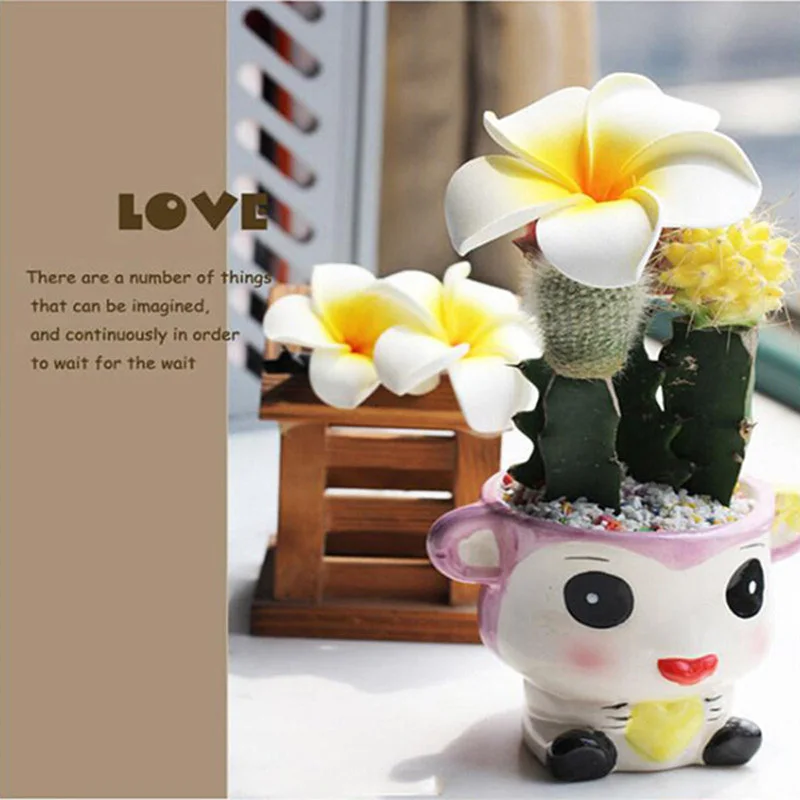 

10pcs 6Cm Egg Flower Hair Clip Hawaiian Flower Hairpin For Beach Party Luau Wedding Women Girls Daily Wear Decor White Yellow